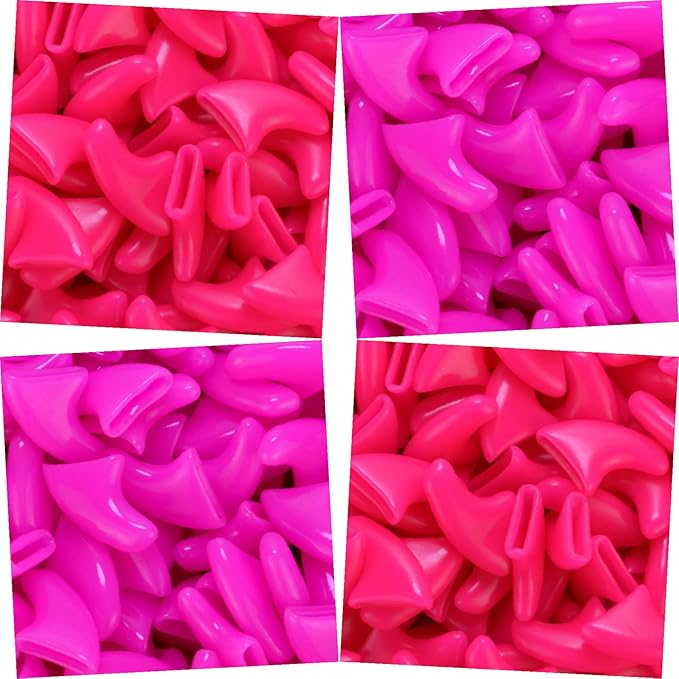 zetpo 80 pcs Cat Claw Covers | Cat Nail Caps | with Adhesives and Applicators (XS, Bright Pink, Rose)
