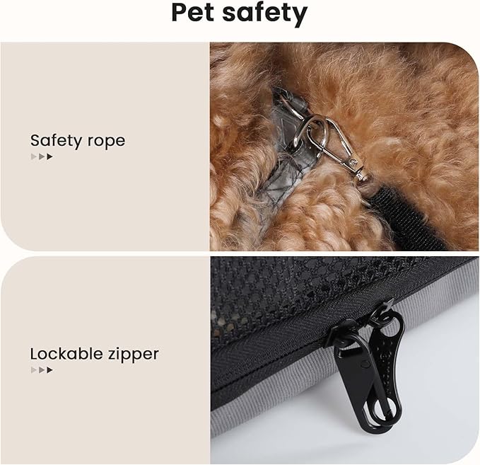Dog Car Carrier Light Weight, 24×17.7×20.5in Dog Carrier for Cars Easy to Assemble, Dog Cars Crate Portable and Breathable, Foldable Pet Carrier for Outing, Dogs Travel Crate with Curtain Dark Gray