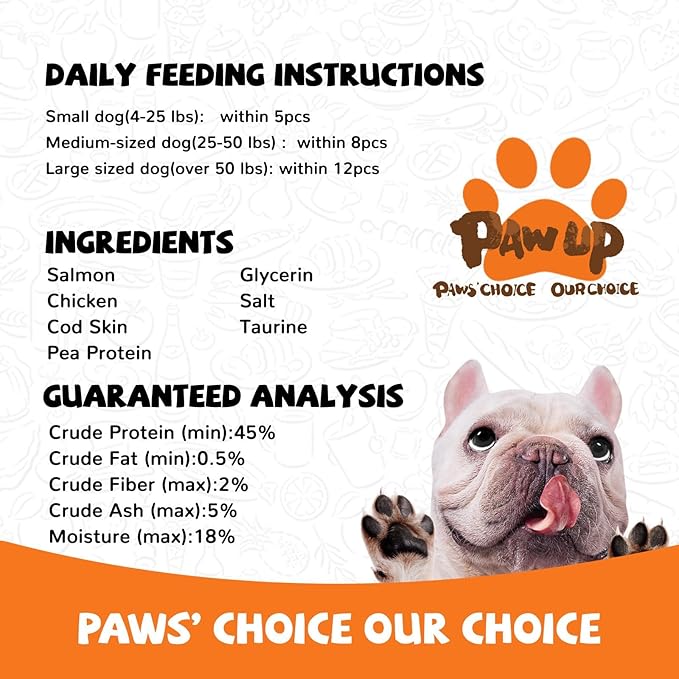 PAWUP Salmon Dog Treats, Healthy Salmon Bites, Dog Jerky Training Treats with Taurine, Rich in Omega-3, 12oz (Smoked Flavor)