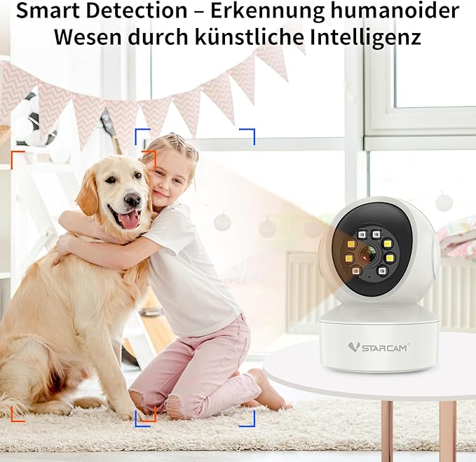 VSTARCAM 1080P One Lens Indoor Security Cameras Wireless WiFi, Color Night Vision, Motion Detection, Two-Way Audio