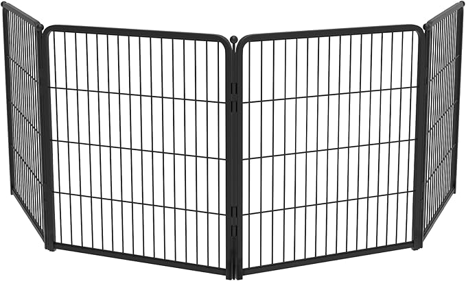 FXW Homeplus Unleashed Indoor Dog Playpen - Stress-Free and Safe Play, Heavy Duty 32 Inch 4 Panels Dog Pen for Small and Medium Dogs, Black│Patented