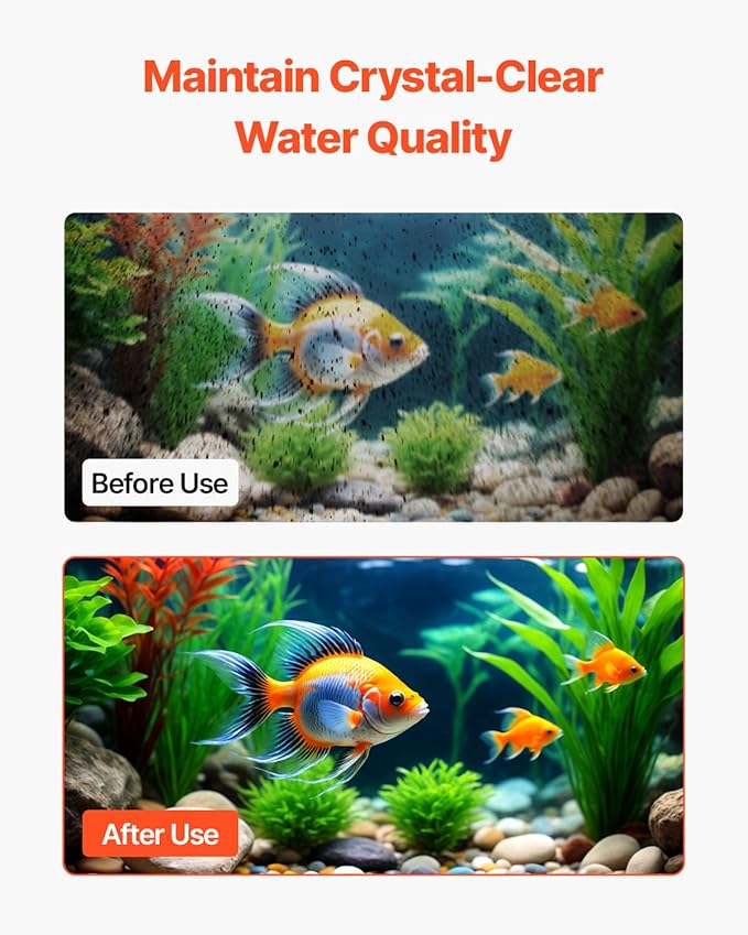 VEVOR Aquarium Filter Cotton, 8 PCS Fish Tank Replacement Filter Cartridges for 5 Gal Glass Aquarium, Fishbowl Accessories with Multi-Layer Filtration Easy Installation, for CL20 Models