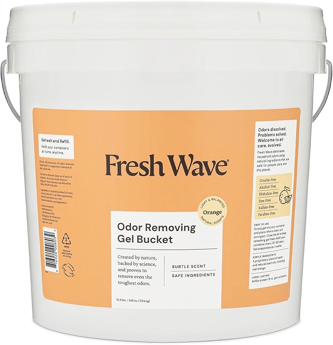 Fresh Wave Odor Removing Gel Bucket, 15.5 lb. (248 oz.) | Orange Scent Refill