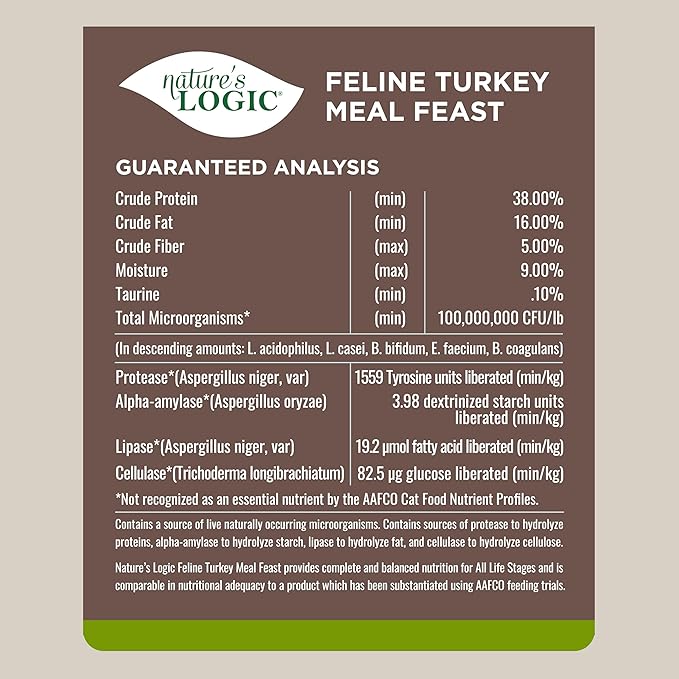 Nature's Logic Turkey Dry Cat Food (1 Pack), 15.4 lb