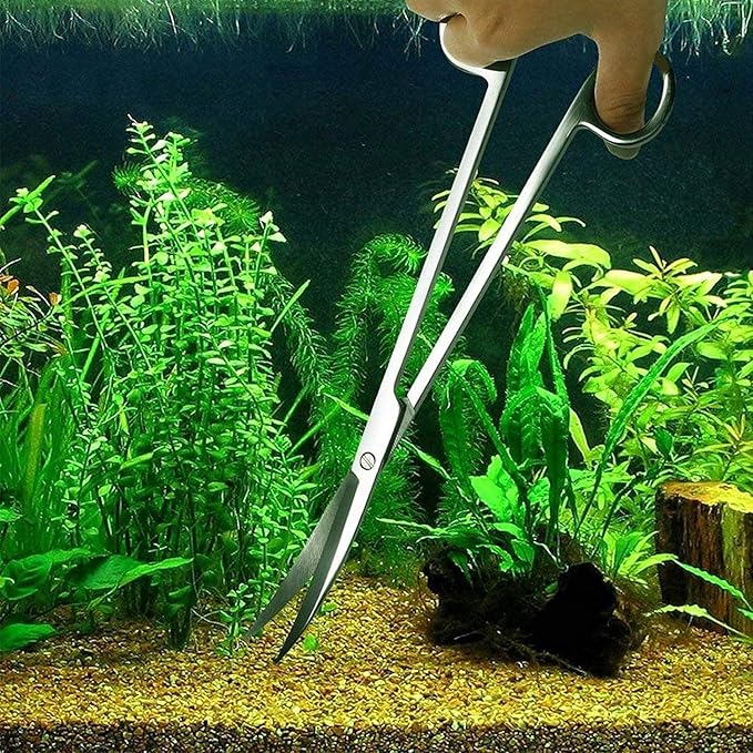 15in Aquascaping Tools, 4 in 1 Long Aquarium Tweezers Scissors Spatula, Stainless Steel Aquatic Plants Aquascaping Tools Set for Fish Starter Kits, Aquariums Tank and Terrarium