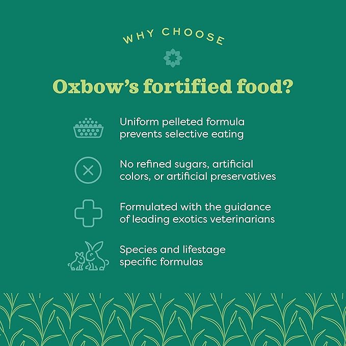 Oxbow Essentials Chinchilla Food, Made with Oxbow Alfalfa, Vitamin & Mineral Rich Food for Chinchillas, Small Animal Pet Pellets, Made in USA, High Fiber, 10 lb Bag