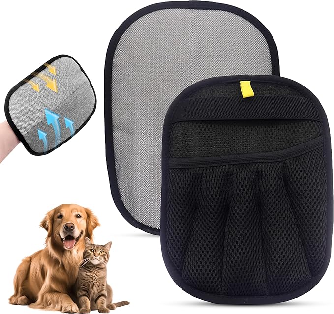 Pet Hair Removal Glove,Pet electrostatic Hair Removal Gloves, Washable Reusable Dogs Cats Hair Grooming Tools Gloves for Furniture Bed Sheets Couch Clothes Car Seat【2025 Upgraded】