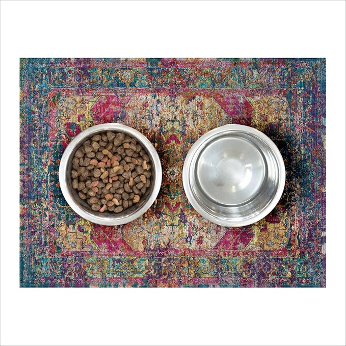 LOVEWAG Washable Dog Pee Pads, 24" x 16", Waterproof, Non-Slip, Super Absorbent, Reusable Machine-Washable, 2-Pack (Bohemian Jewel)