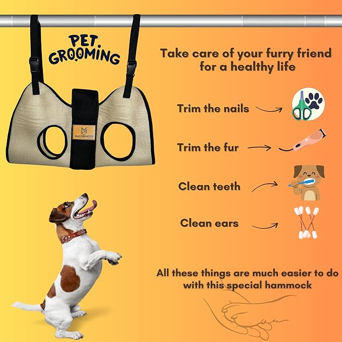 2025 2-in-1 - Dog Grooming Hammock - Dog Sling - Dog Grooming Harness - Dog Slings for Small Dogs - Dog Hammock for Nail Trim - Dog Carrier Sling - Cat Grooming Hammock - Dog Sling Carrier - Pet Sling