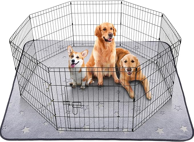 LOOBANI Washable Pee Pad for Dogs - Fast Absorption Reusable Puppy Training Mat, Waterproof Whelping Pet Playpen Mat for Floor, Dog Crate, 1 Pack 72 x 72 in