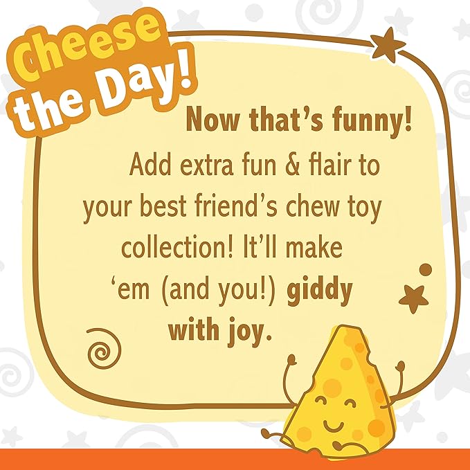 Nylabone Cheese Bone Power Chew Toy for Dogs, Cute Dog Toys for Aggressive Chewers, Cheese Flavor, Medium Dogs - Up to 35 lbs, 1 Count