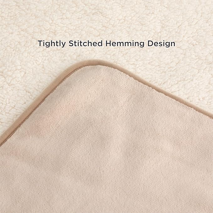 Bedsure Cat Blanket for Indoor Cats - Waterproof Calming Cat Blankets for Couch Bed Protection, Sherpa Fleece Pet Blanket, Soft Plush Reversible Throw Furniture Protector, 60"x50", Cream