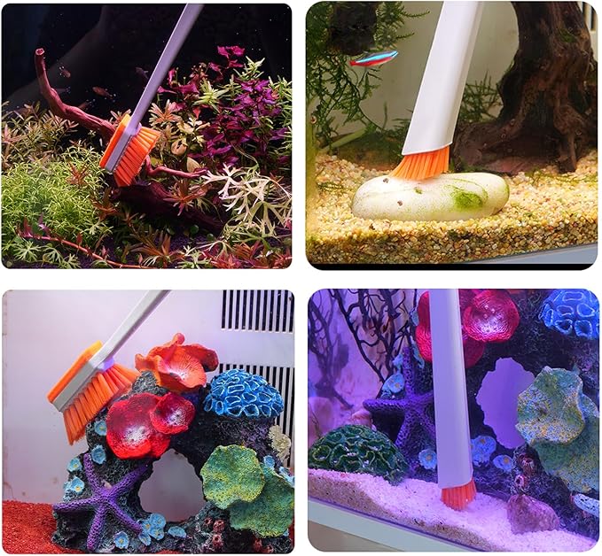 Small Fish Tank Cleaner - Algae Scraper for Glass Aquariums - Aquarium Brush & Scrubber Tool Adapted for Cleaning Glass and Acrylic Aquariums.