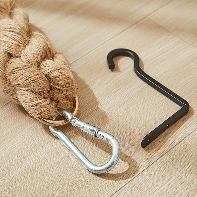 SHENGOCASE 1.9" x 6.56Ft Cat Climbing Jute Rope with Hook, Wall Mounted Furniture for Indoor and Outdoor Cat, Cimbing Pole (6.56 Feet)
