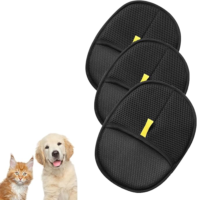 (3PCS) Pet Hair Remover Glove, 2025 New Efficient Grooming Gloves for Pet Hair, Pet Hair Remover Gloves for Dog & Cat, Reusable Pet Hair Remover Glove for Washing, Deshedding, Grooming