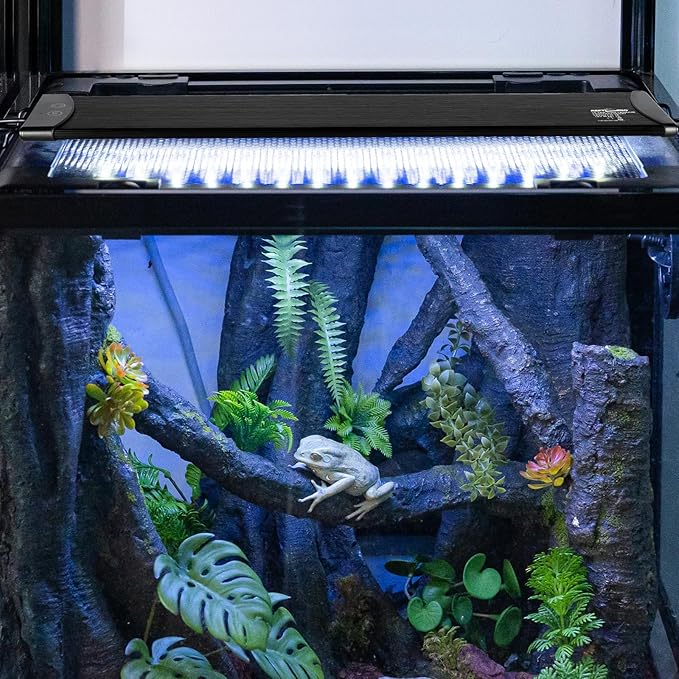 REPTI ZOO UVB Light for Reptile 10.0, 18 inch UVB Reptile Light Bulb with Dimming for Desert Animal Bearded Dragon Snake Gecko Lizard Iguanas Turtles Chameleons, LED Lamp Fixture Controller (12W)