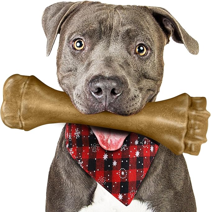 Dog Toys for Aggressive Chewers, Indestructible Bones for Aggressive Chewers, Tough Puppy Chew Toy for Heavy Duty Dogs, Big Dog Teething Toys with Durable Nylon for Large/Medium Breed Puppies