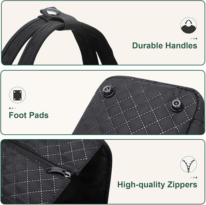 Pecute Dog Purse Carrier, Dog Carrier with Pockets for Small Dogs, Fits Dogs 5.5 lbs to 11 lbs, Cat and Puppies Tote Bag, Outing, Travel, Vet, Black