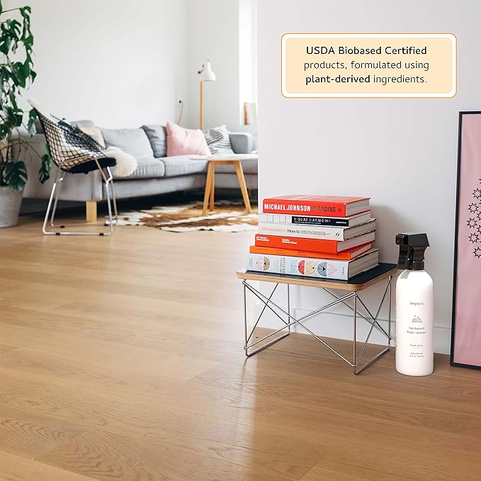 Begley's Hardwood Floor Cleaner Spray - Hard Wood Floor Cleaner for Mopping - Citrus Scent Hardwood Cleaner - 24 oz