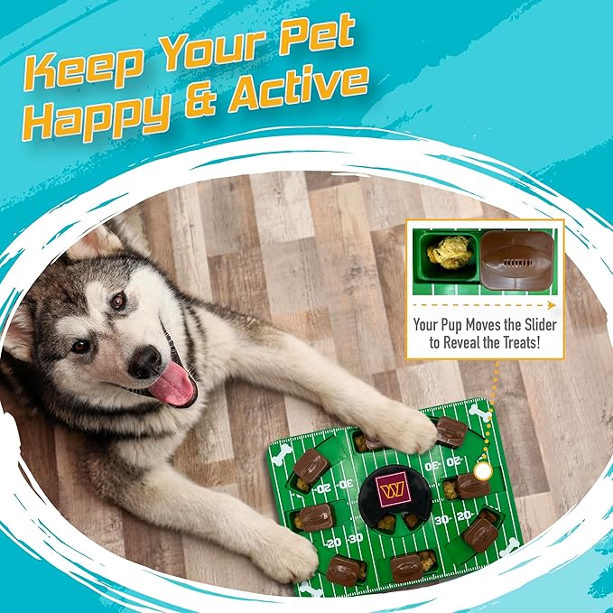 Pets First NFL Washington Commanders Puzzle Toy, Puzzle Treat Dog Toy, Interactive Dog Treat Toy, Dog Puzzle