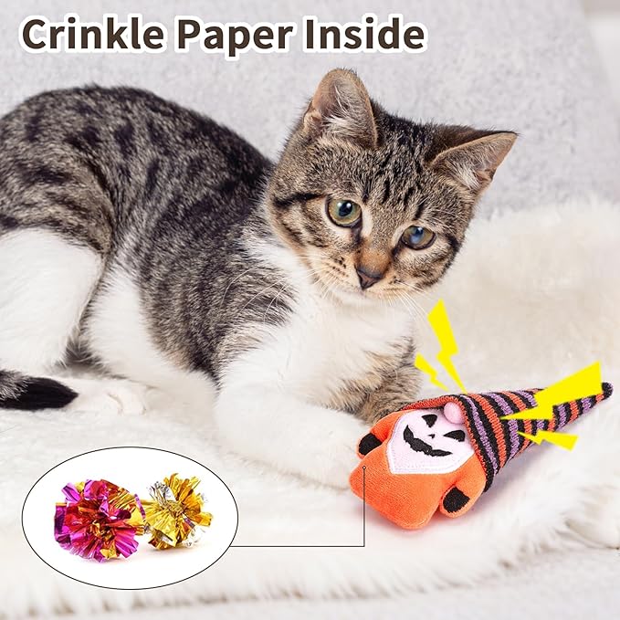 Retro Shaw Christmas Cat Toys Gnome, Xmas Safe Teeth Cleaning Catnip Toys for Indoor Cats Kitten, Interactive Cat Chew Kitty Kicker Toy for All Pet Breeds, 3 Pack