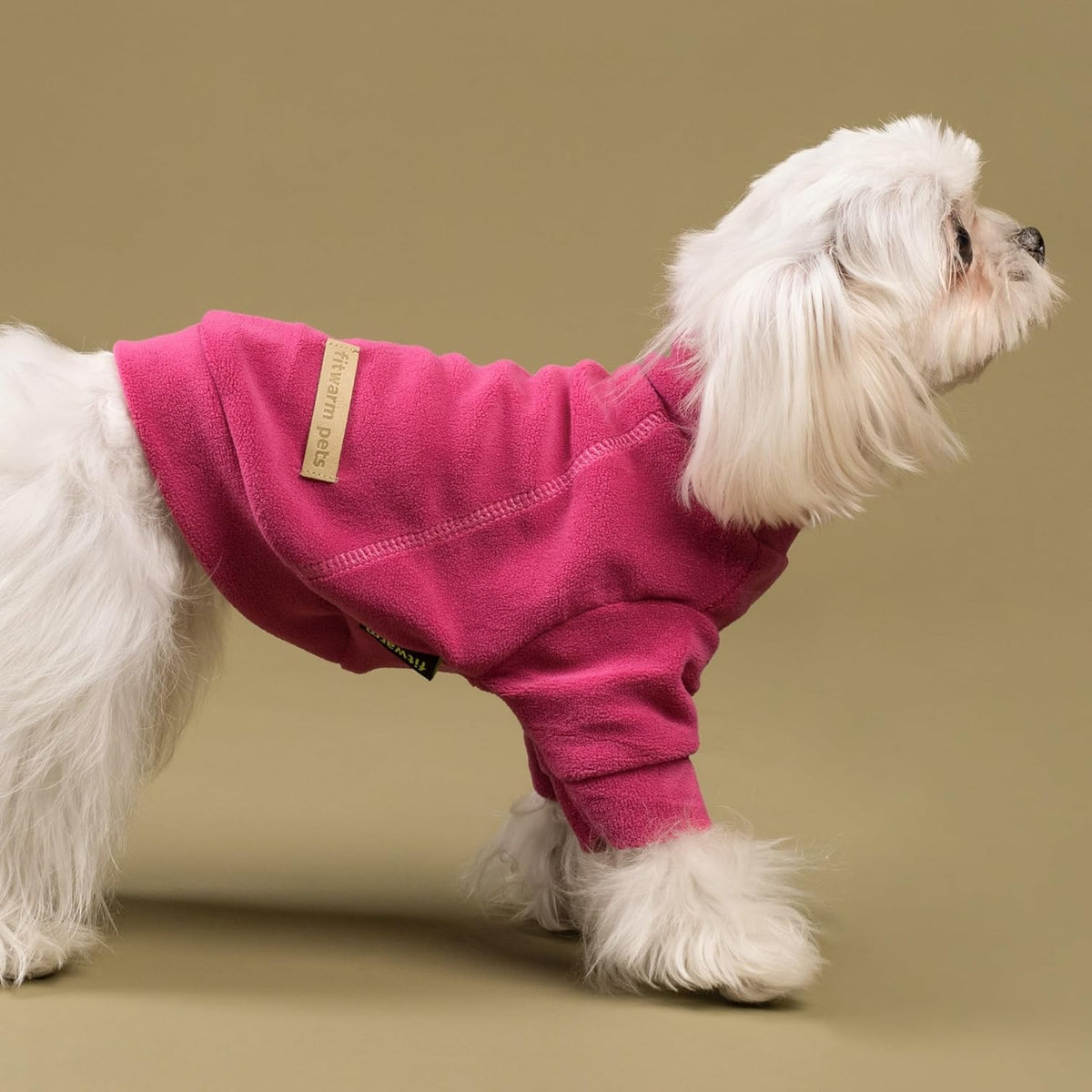 Fitwarm Classic Fleece Dog Sweater, Turtleneck Sweatshirt, Winter Clothes - Small Dogs Girl, Cat Apparel - Pink, Rose, Baby Pink, XS