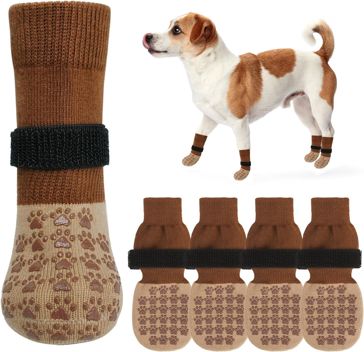SCENEREAL Dog Socks to Prevent Licking Paws for Hardwood Floors Anti Slip, Dog Grippy Socks Shoes for Senior Small to Large Dogs, Dog Boots & Paw Protectors for Hot/Cold Scratching Pavement