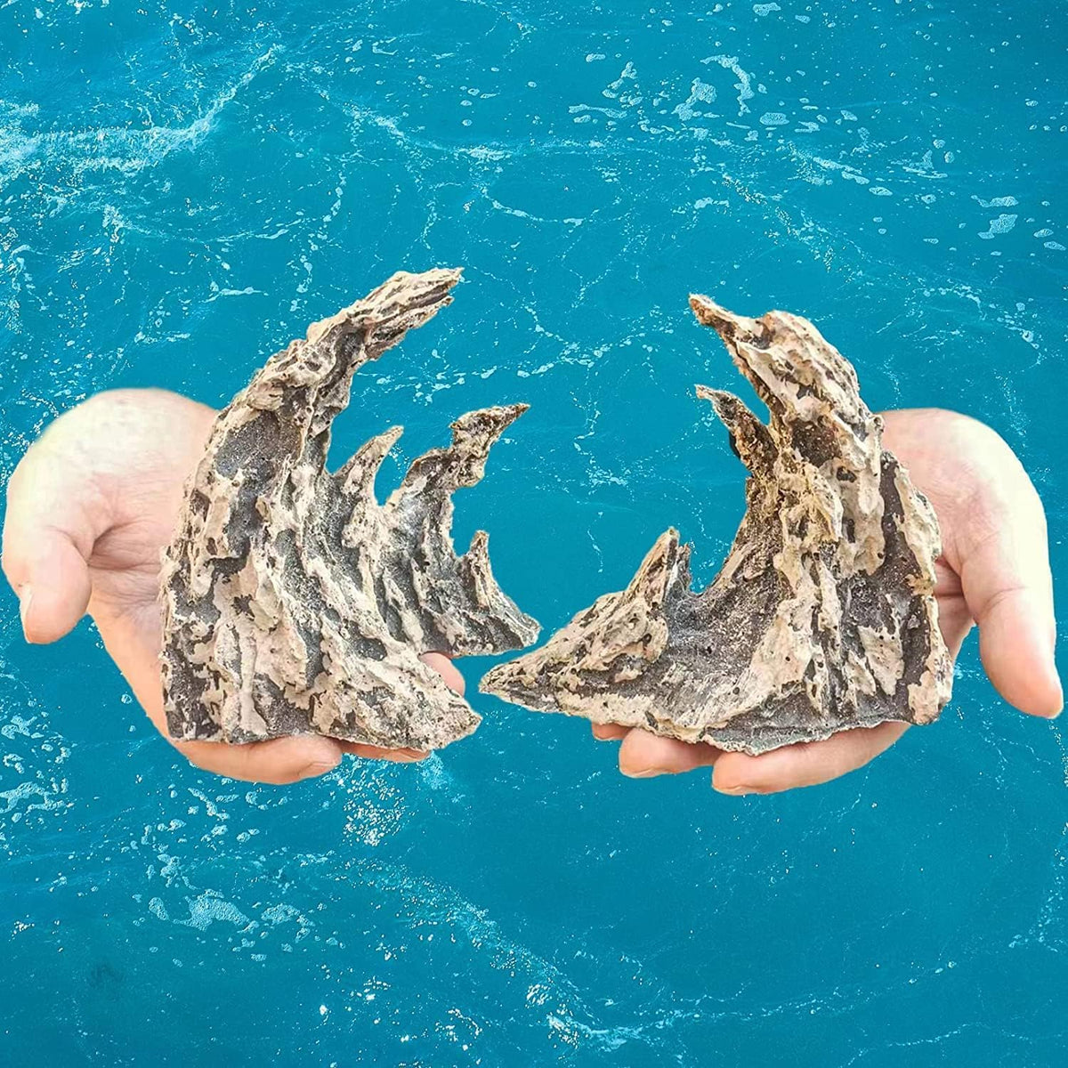 Novelsite Fish Tank Decor- Jagged Canyon Rock Formation ，Made of Solid Sandstone，Suitable for a Variety of Fish Tank Scenes, DIY Planting Moss, Safe and Non-Toxic