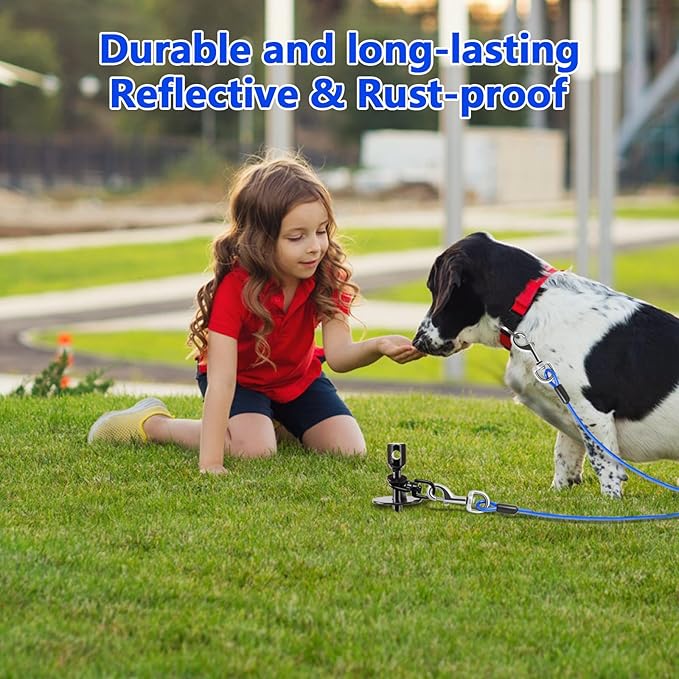 Heavy Duty Dog Tie Out Stake,14.8" Spiral Dog Stakes with Swivel Hook for Outside,Yard,Camping,Rust Proof Ground Anchor for Dogs Run Cable Leash Tether Chains,Small to Large Dogs Up to 200bs