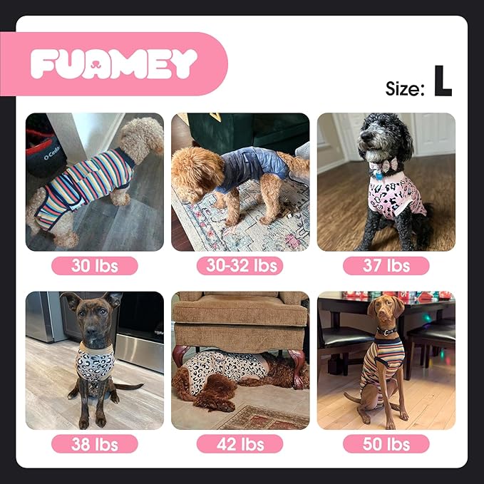 FUAMEY Recovery Suit for Dogs After Surgery,Soft Breathable Dog Bodysuit E-Collar & Cone Alternative Surgical Suit,Male Female Dog Neuter Spay Suits Anti Licking Wounds Onesie Pink Tie Dye L