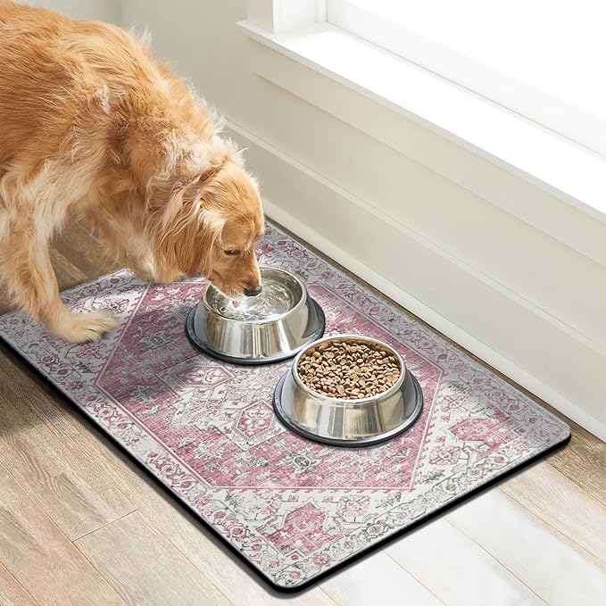 Dog Food Mats for Floors, Absorbent Dog Bowl Mat for Food and Water Dispenser Mat, Quick Dry Cat Food Mat Pet Supplies