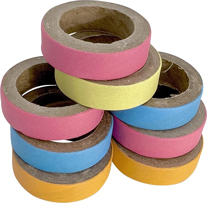 by M&M 8015 Pk8 1.75 Inch Skinny Donuts - Compressed Cardboard Shreddable Classic Bird Foot Toys, Bright Colors, Lots of Layers, Add to Toys, Easy to Play with for Birds