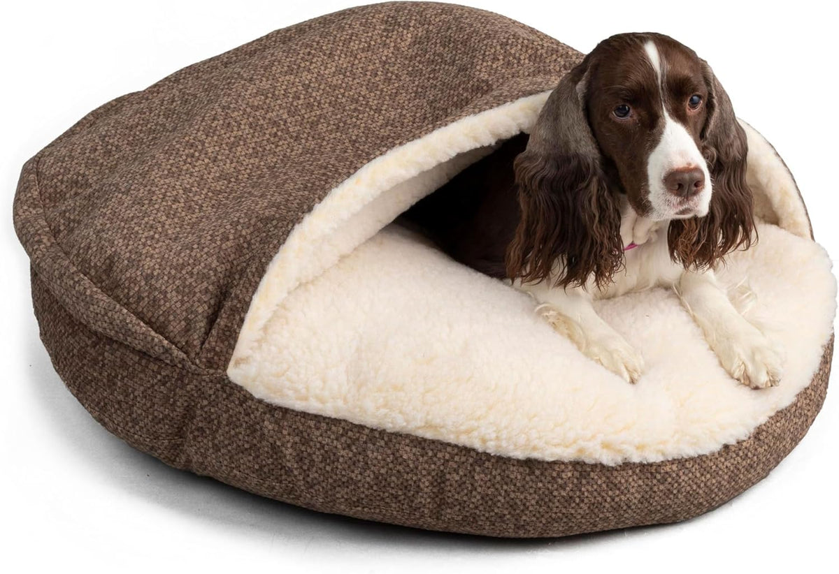 Snoozer Luxury Microsuede Cozy Cave Pet Bed, Show Dog Collection, Extra Large, Merlin Camel