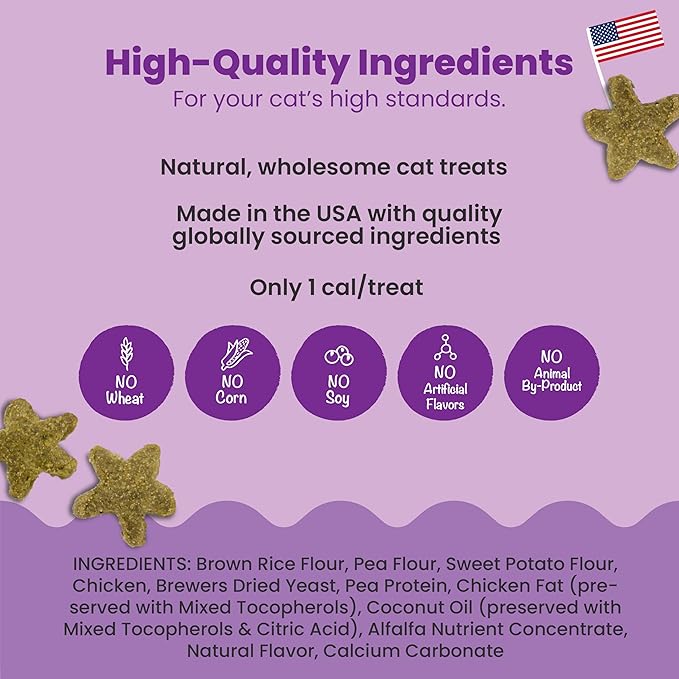 Catstages by Nina Ottosson Purrfect Bitez Natural Crunchy Cat Treats for Puzzles, Toys, Feeders, & Training, USA-Made, Real Chicken Flavor, 4oz (Pack of 2)