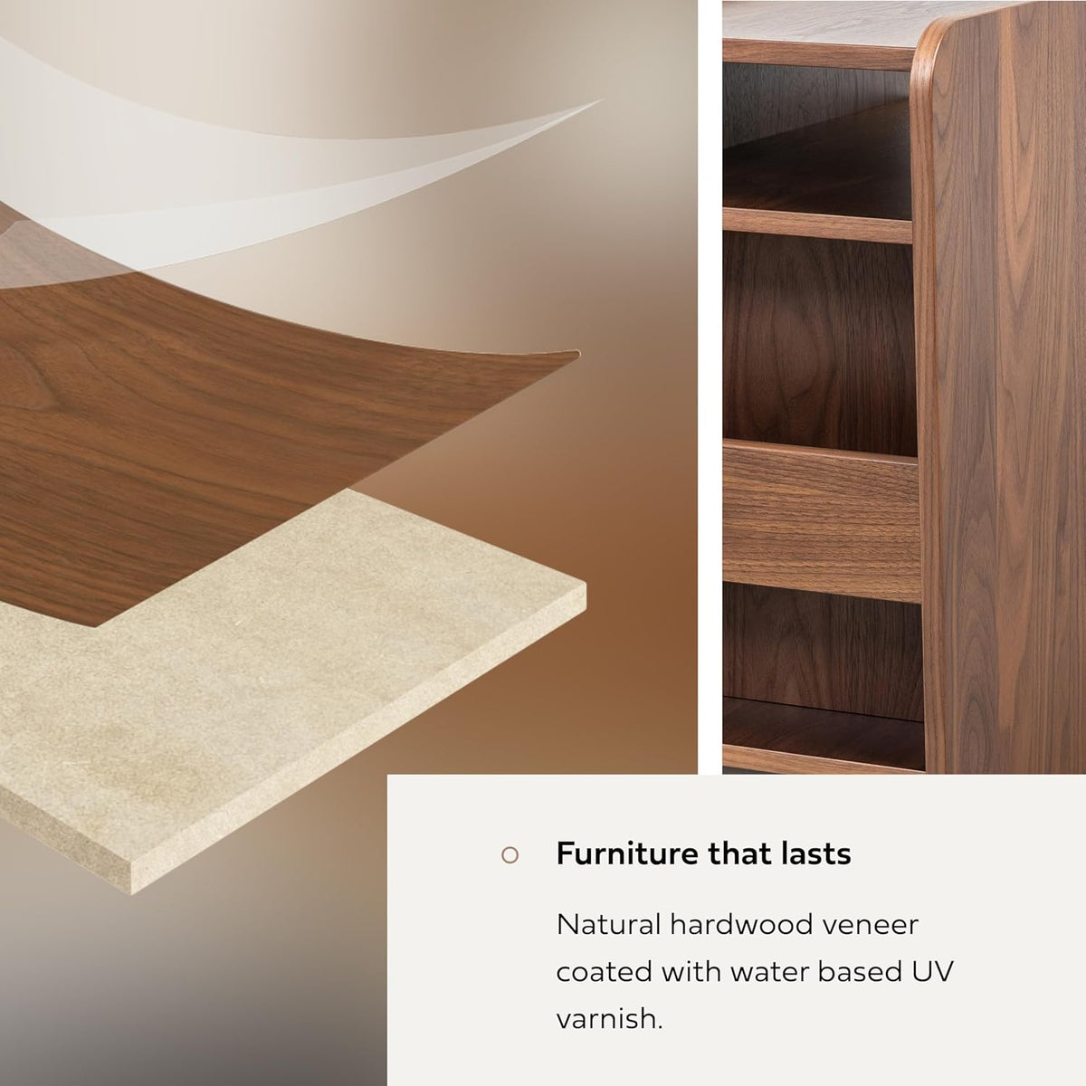 WERMO 12'' Narrow End Table for Living Room - Small Side Table with Shelf, Magazine Holder and Storage Doubling as Cat Hideaway for Couch, Chair and Bedside. Wood Night Stand for Bedroom (Walnut)