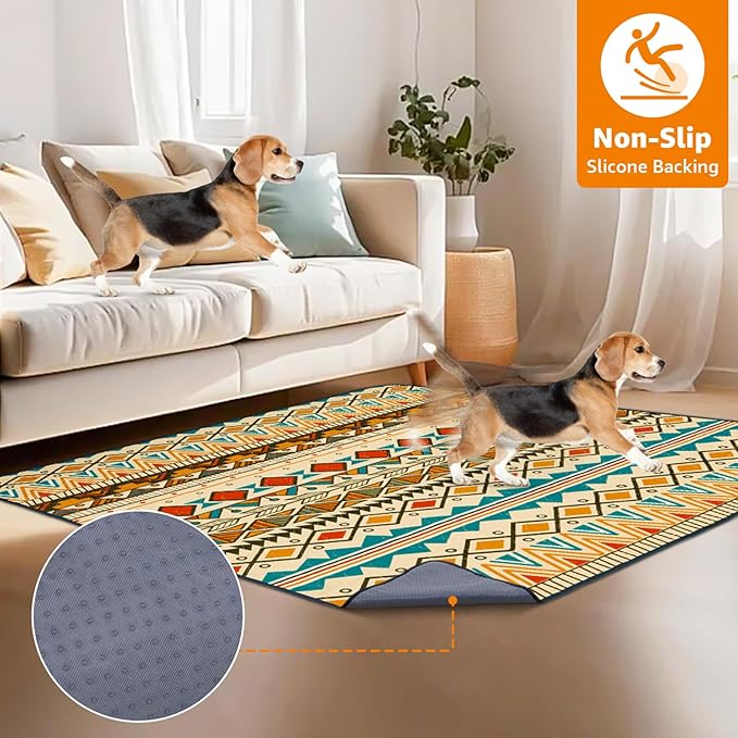 LOOBANI Reusable Pee Pads for Dogs Extra Large: 72"x 72" Washable Puppy Pads Waterproof , Super Absorbent Whelping Pad, Leak-Proof & Non-Slip Dog Playpen Mat for Floor,Potty,Training,Cage (Yellow)