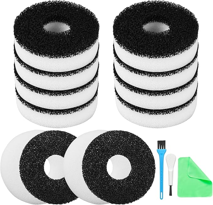 Filter Replacement Compatible with Biorb Aquariums(10 Piece of Carbon Foam, 10 Piece of Regular Foam, 2 Cleaning brushs and 1 Piece Cleaner pad)