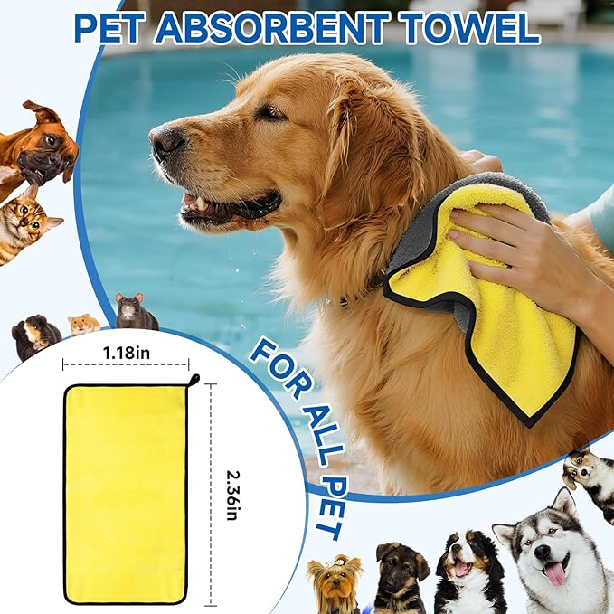 Pet Steam Brush for Dog & Cat – 3-in-1 Spray Hair Removal Comb for Shedding & Grooming Water-Free Shampoo, Bath Gloves,Bath Brush, Tooth & Ear Brush, Towel (10PCS)