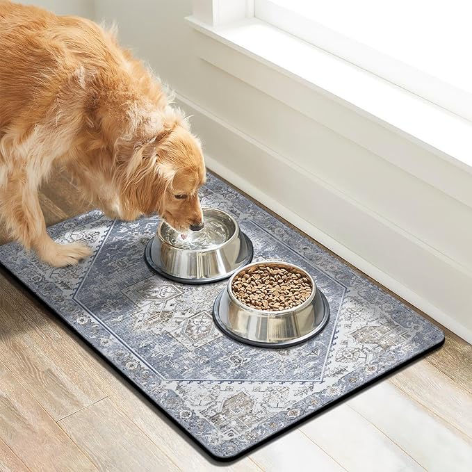Dog Food Mats for Floors, Absorbent Dog Bowl Mat for Food and Water Dispenser Mat, Quick Dry Cat Food Mat Pet Supplies