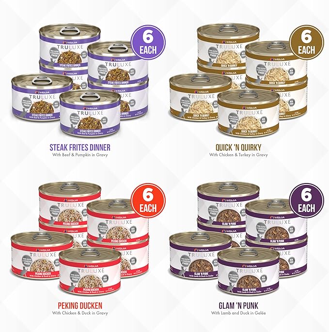 Weruva Truluxe Cat Food, Variety Pack, Truturf, Wet Cat Food, 3Oz Cans (Pack of 24)