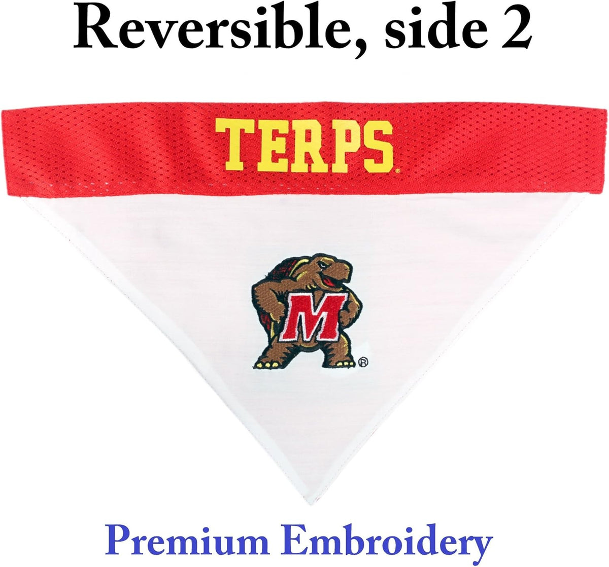 Pets First Collegiate Pet Accessories, Reversible Bandana, Maryland Terrapins, Large/X-Large
