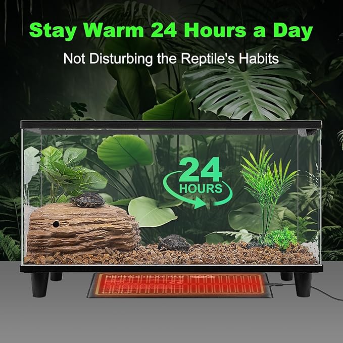 LUCKY HERP Reptile Heat Pad 8x12 Inch 16w, Under Tank Terrarium Heating Pad with Adjust Knob, Reptile Heat Mat for Turtle, Lizard, Hermit Crab, Frog, Snake