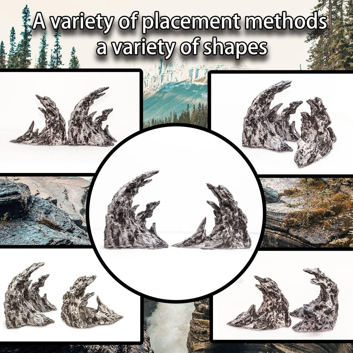 Novelsite Fish Tank Decor- Jagged Canyon Rock Formation ，Made of Solid Sandstone，Suitable for a Variety of Fish Tank Scenes, DIY Planting Moss, Safe and Non-Toxic