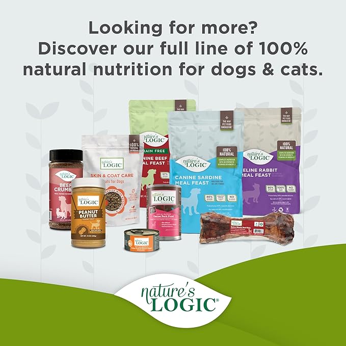 Nature's Logic Feline Chicken Meal Feast Cat Food - High-Protein Dry Food for Cats, 100% Natural Nutrition with Probiotics & Prebiotics - All Life Stages - Rabbit, 7.7lbs