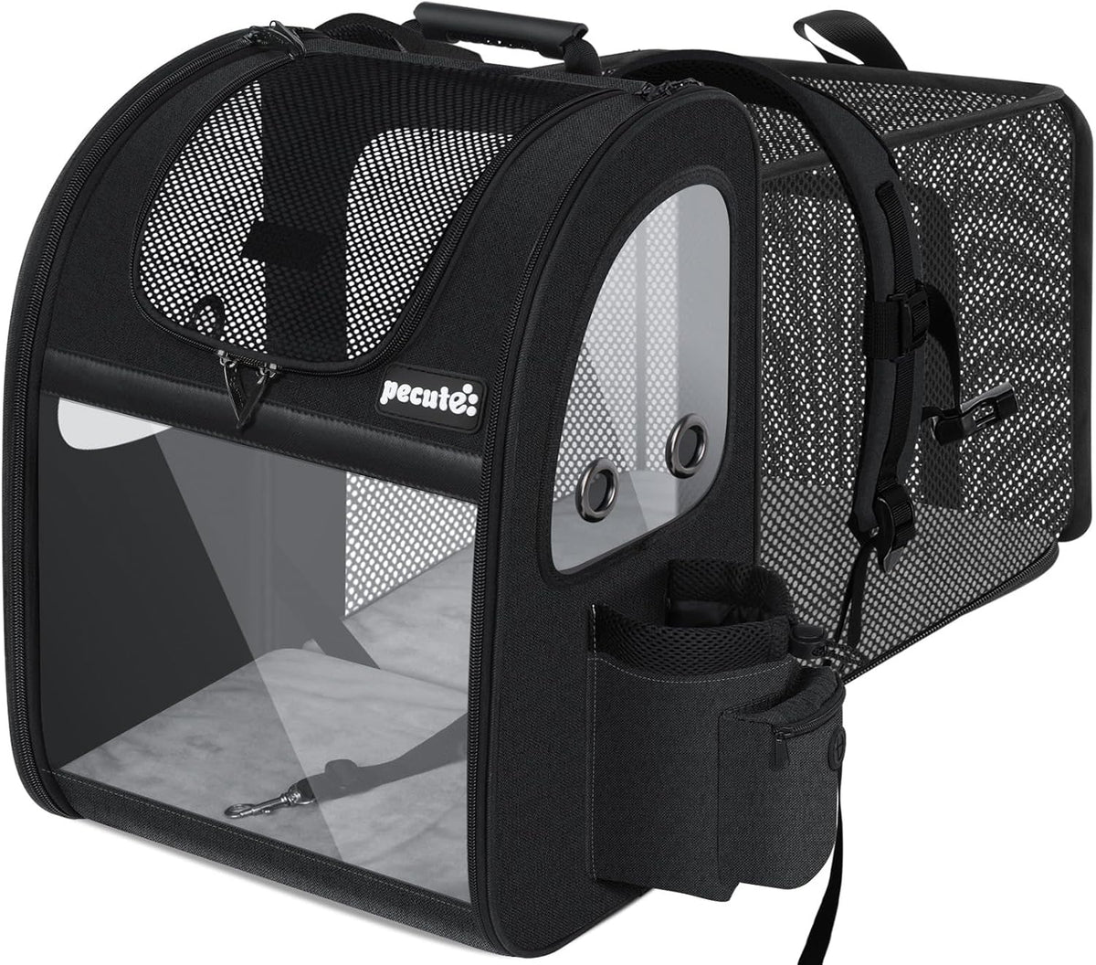 Pecute Pet Carrier Backpack, Dog Carrier Backpack, Expandable with Breathable Mesh for Small Dogs Cats Puppies, Pet Backpack Bag for Hiking Travel Camping Outdoor Hold Pets Up to 18 Lbs