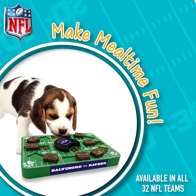 Pets First NFL Baltimore Ravens Puzzle Toy, Interactive Dog Puzzle Treat Toy