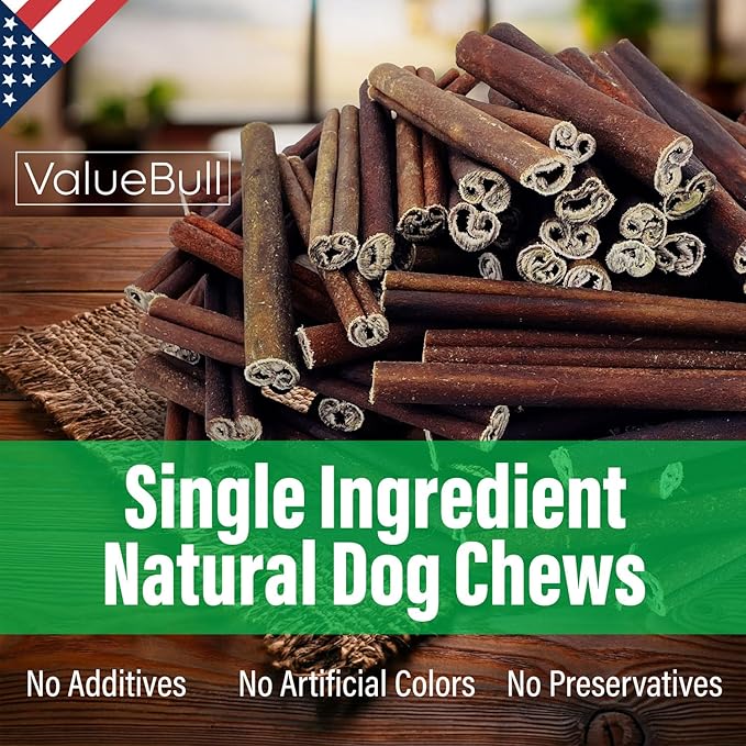ValueBull USA Collagen Sticks for Dogs, 6 Inch Thick Chews, Natural Long-Lasting Dog Treats, 50 Count - Promotes Joint, Skin & Coat Health with Glucosamine and Chondroitin