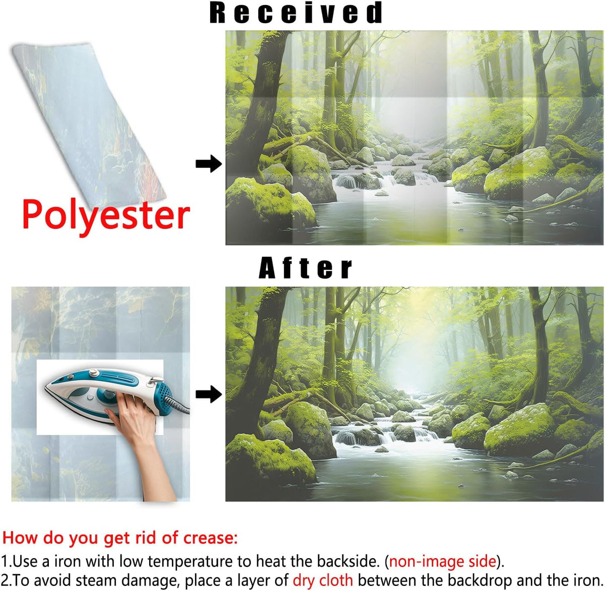 72X16IN Tropical Forest Terrarium Background, Natural Green Forest Tree Reptile Habitat Background, Misty Rainforest Aquarium Background, with 8 EVA Double-Sided Tape