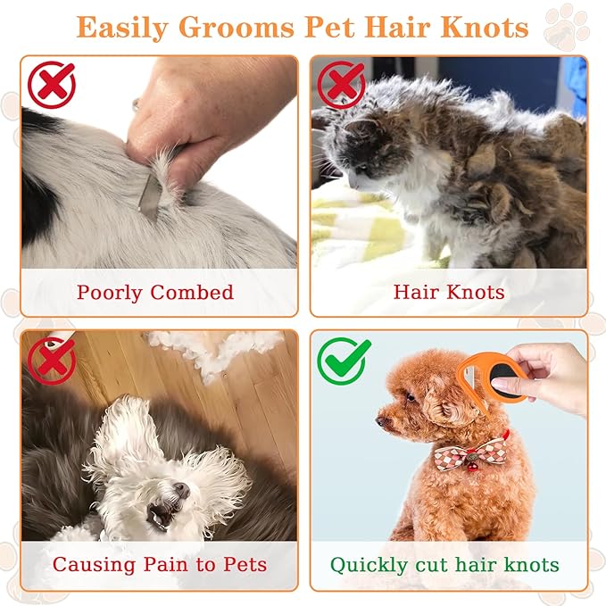 Multifunctional Pet Grooming Tool - Knot Remover and Hair Removal Comb for Cats and Dogs, Tackles Loose Knotted Hair