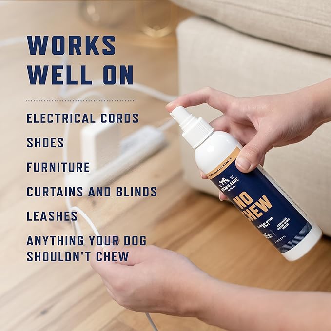 Rocco & Roxie No Chew Spray for Dogs, Bitter Dog Training Aid, Alcohol-Free Puppy Deterrent Formula with Calming Copaiba Oil, Safe Anti-Chew Solution for Skin, Furniture, Wounds & Plants - 8 oz